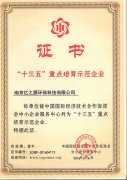 “十三五”重點培育示范企業(yè)